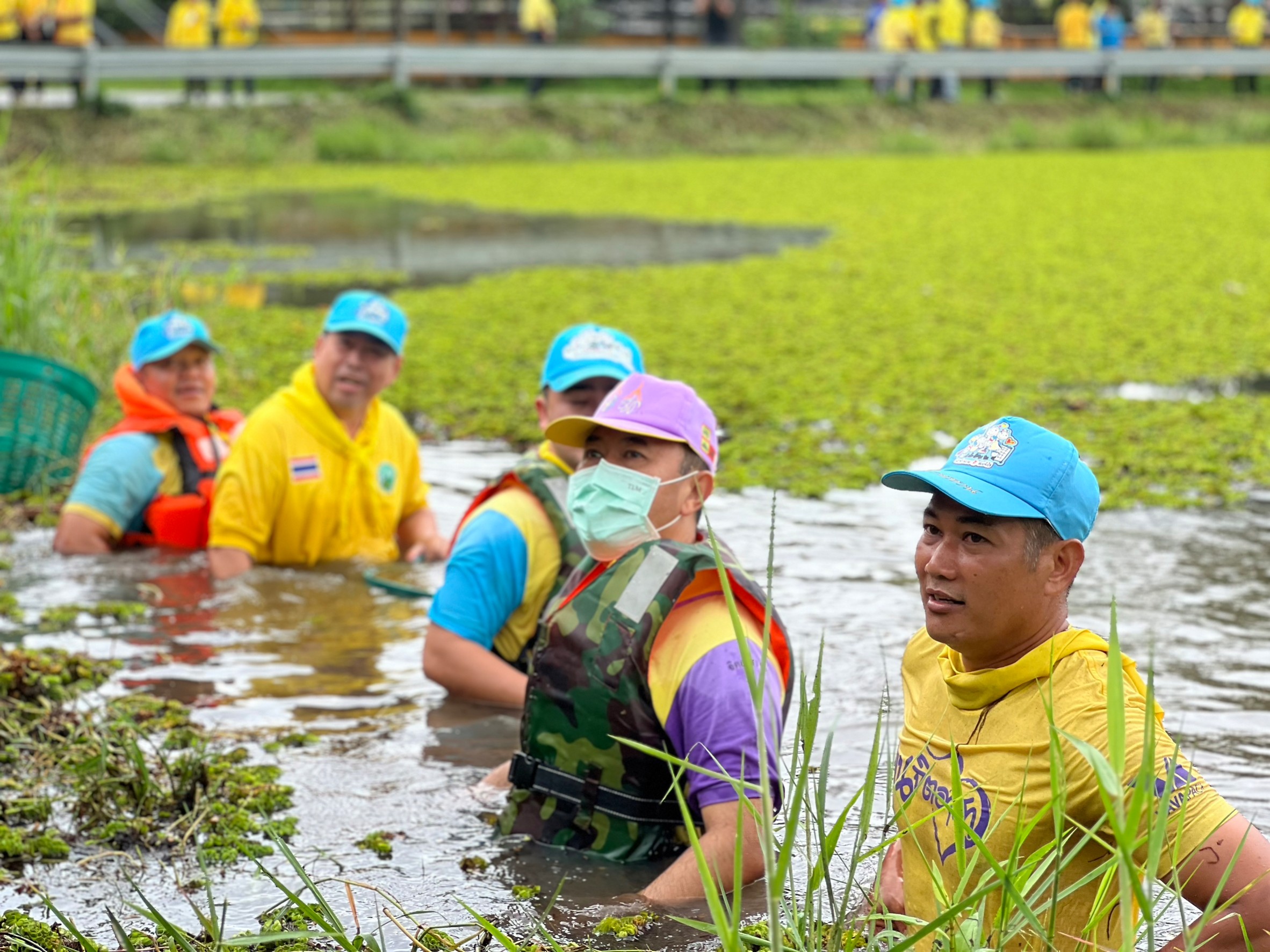 อ.วังน้ำเขียว พร้อมด้วยข้าราชการ ประชาชนจิตอาสาและนักเรียน ร่วมกันจิตอาสาพัฒนา ทำความสะอาด กำจัดวัชพืช จอกแหน รับฤดูฝน ณ อ่างเก็บน้ำหน้าโรงเรียนวังน้ำเขียวพิทยาคม